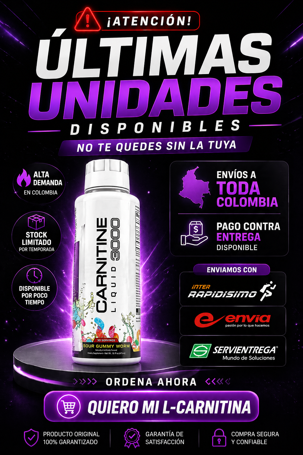 L-Carnitina Líquida 3000 – Energía y apoyo en la quema de grasa 🔥⚡